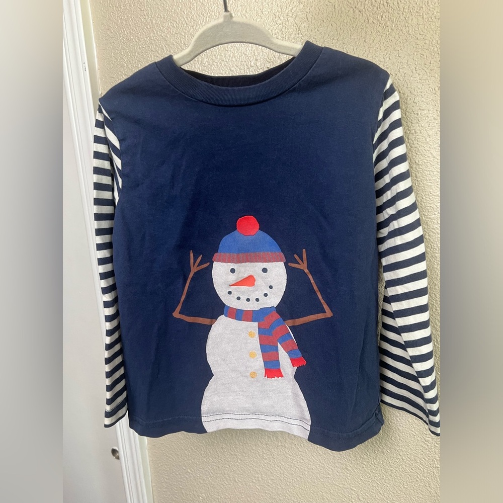 Mini Boden Snowman Long Sleeved Tee 2-3Y